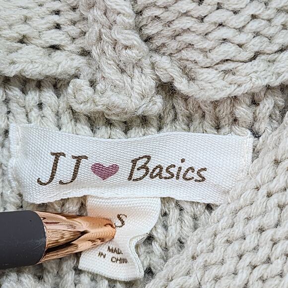 J BASICS Sweater Women SMALL Tan Turtleneck Open Knit Pullover Soft Cozy Fall - Picture 11 of 11